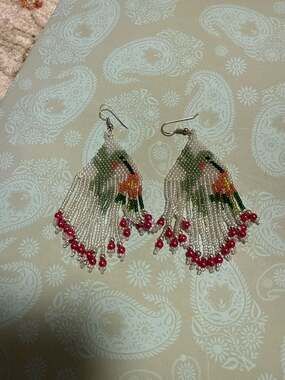 Hummingbird - Handwoven Beaded Earrings